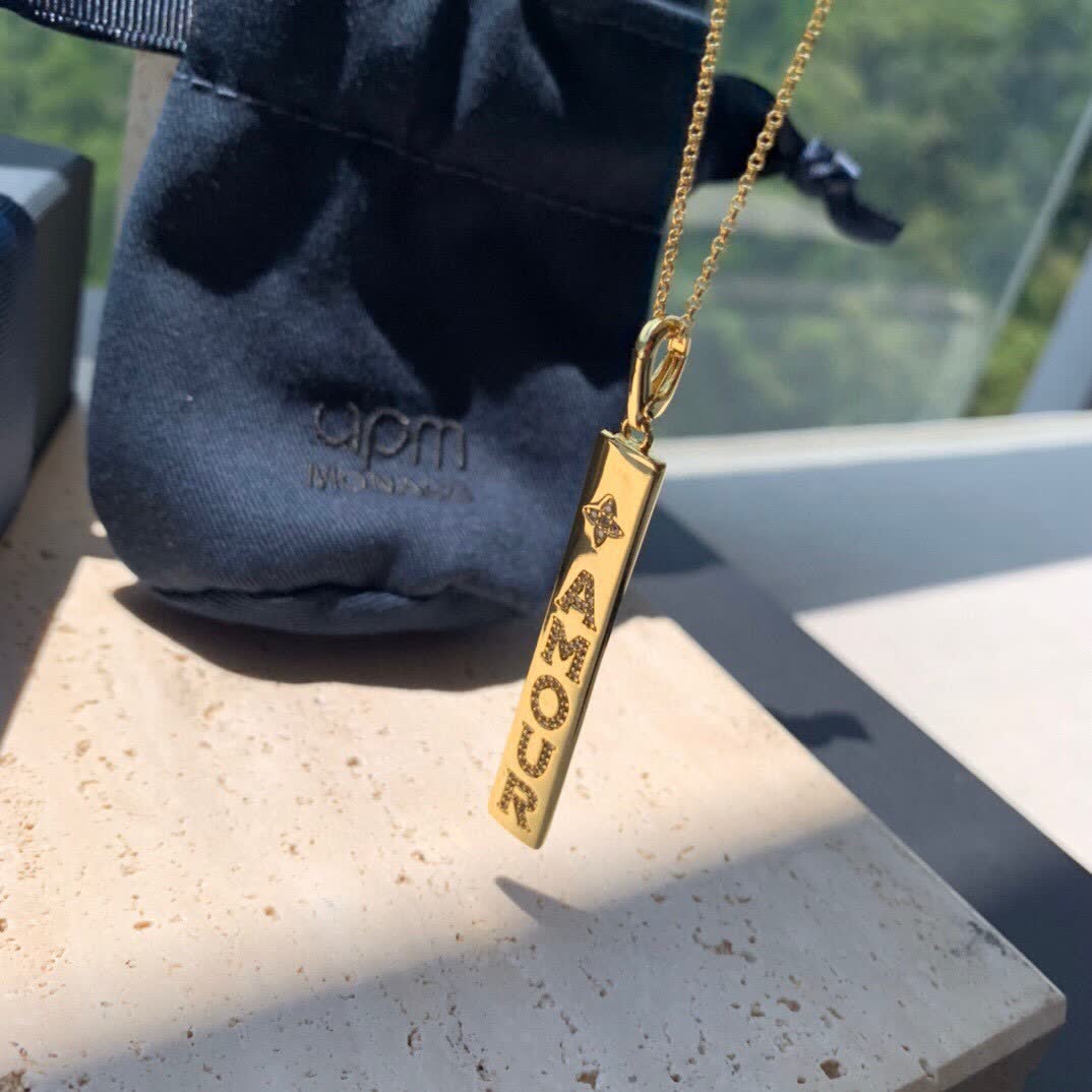 APM Monaco Amour Bar Pendant Necklace